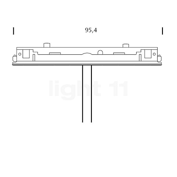 Bruck Adaptateur de pendule pour All-in Rail chrome mat - vue en coupe