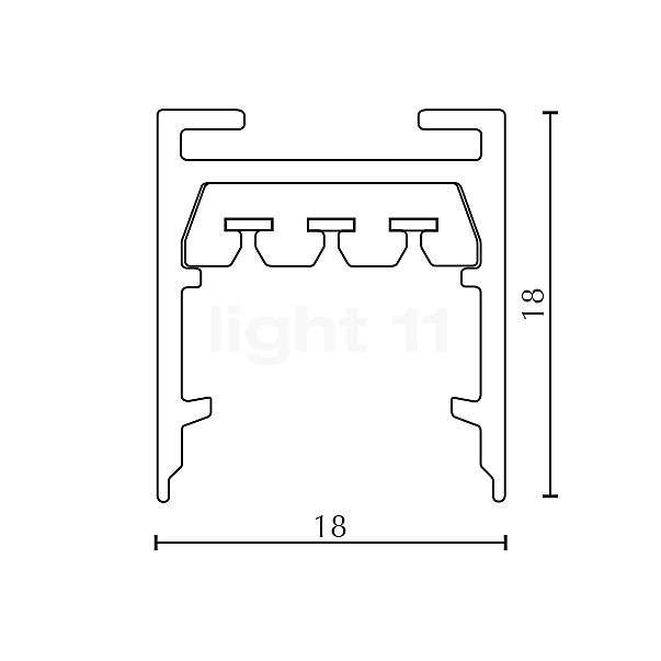 Bruck All-in Binario bianco - 200 cm - vista in sezione