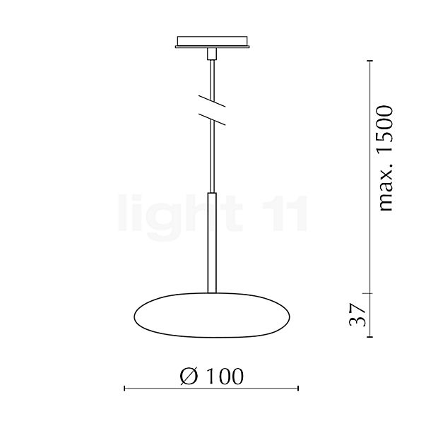 Bruck Blop Hanglamp LED voor All-in Track chroom glanzend - 30° schets
