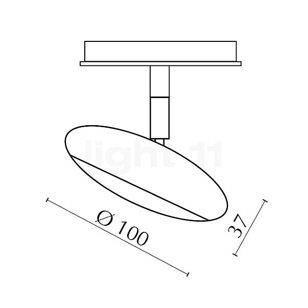 Bruck Blop Spot LED pour All-in Rail blanc - 60° - vue en coupe