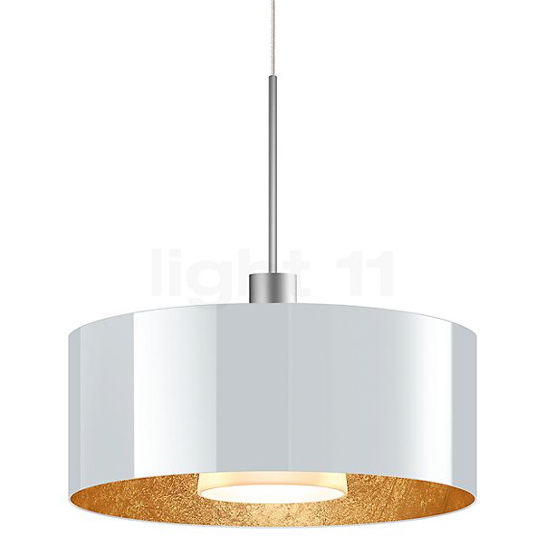 Bruck Cantara Lampada a sospensione LED cromo opaco/vetro bianco/dorato - 30 cm