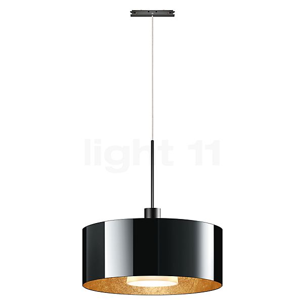 Bruck Cantara Lampada a sospensione LED per All-in Binario nero/vetro nero/dorato - 30 cm