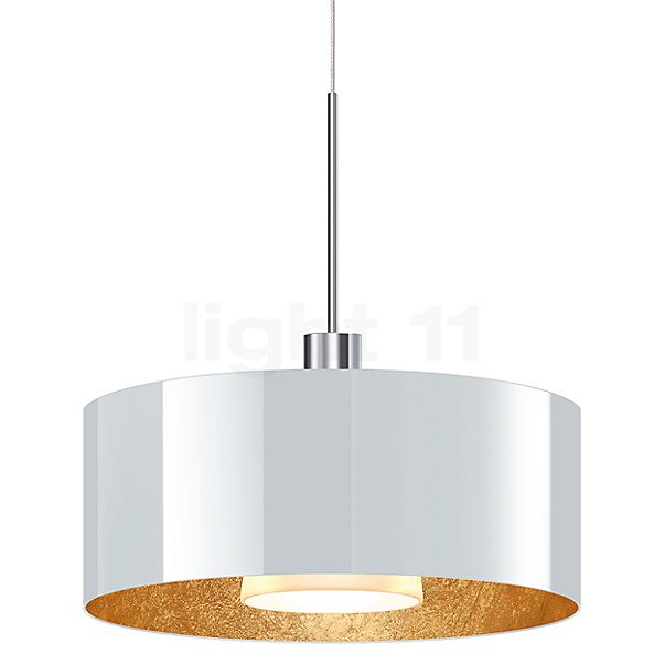Bruck Cantara Pendant Light LED chrome glossy/glass white/gold - 30 cm