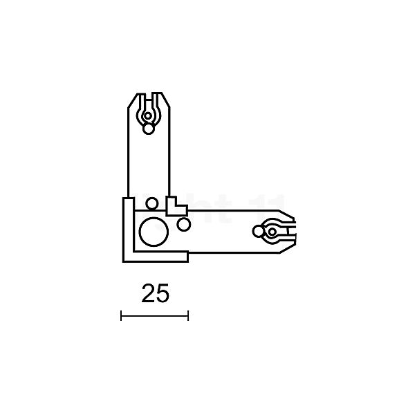 Bruck Connecteur pour Duolare Rail Connecteur croisé, blanc - vue en coupe