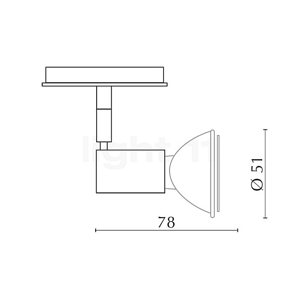 Bruck Fair Spot pour All-in Rail chrome brillant - vue en coupe