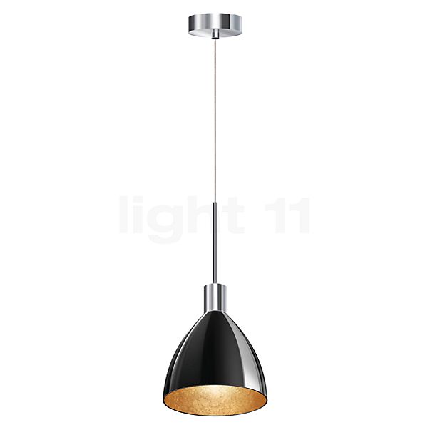 Bruck Silva Hanglamp LED - ø16 cm chroom glanzend - glas zwart/goud