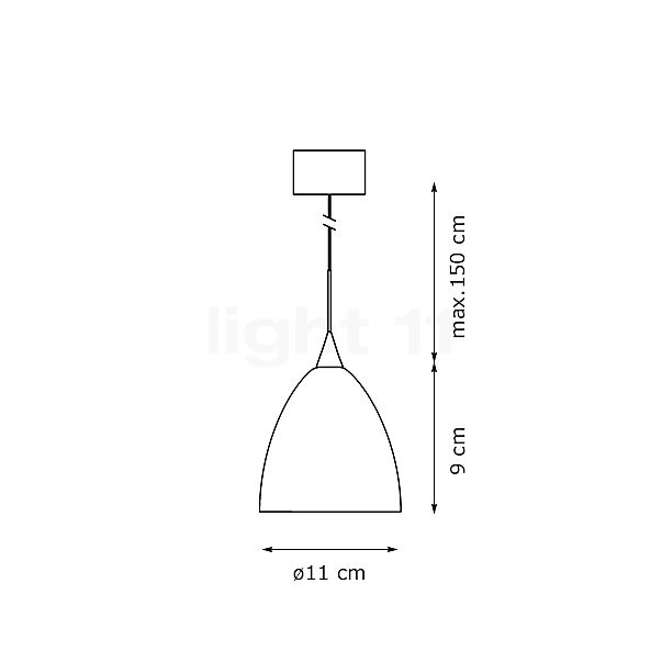 Bruck Silva Hanglamp LED chroom glimmend/glas rook - 11 cm schets