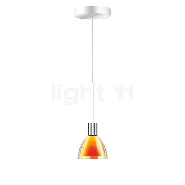 Bruck Silva Hanglamp LED lage spanning chroom glimmend/glas geel/oranje - 11 cm