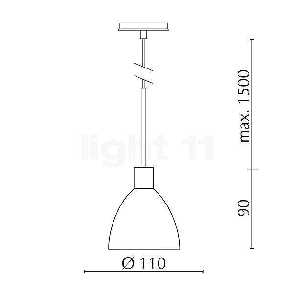 Bruck Silva Hanglamp LED voor All-in Track - ø11 cm chroom glanzend, glas helder/opaal schets