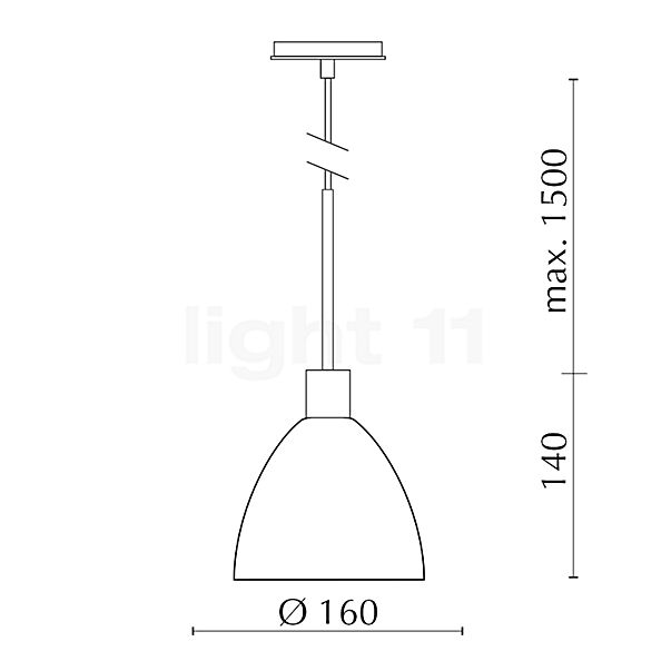 Bruck Silva Hanglamp LED voor All-in Track - ø16 cm chroom glanzend - glas zwart/goud schets