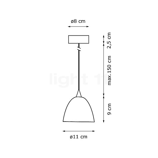 Bruck Silva Hanglamp chroom mat/glas rook - 11 cm schets