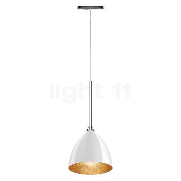 Bruck Silva Hanglamp voor All-in Track - ø16 cm chroom glanzend, glas wit/goud