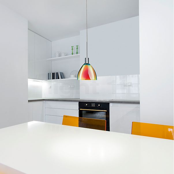  Silva, lámpara de suspensión LED - ø11 cm cromo brillo, vidrio amarillo/naranja