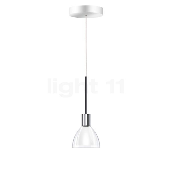 Bruck Silva, lámpara de suspensión LED baja tensión cromo brillo/vidrio translúcido/opalino - 11 cm , Venta de almacén, nuevo, embalaje original