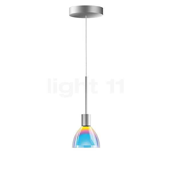 Bruck Silva, lámpara de suspensión LED baja tensión cromo mate/vidrio azul/magenta - 11 cm , Venta de almacén, nuevo, embalaje original