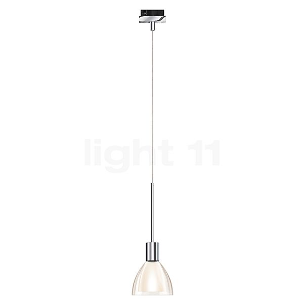 Bruck Silva, lámpara de suspensión LED para Duolare Riel - ø11 cm cromo brillo, vidrio ahumado