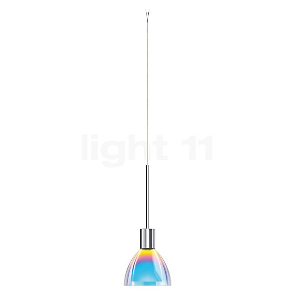 Bruck Silva, lámpara de suspensión LED para Maximum Sistema - ø11 cm cromo brillo, vidrio azul/magenta