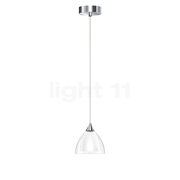 Bruck Silva lámpara de suspensión cromo brillo/vidrio translúcido/opalino - 11 cm
