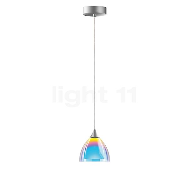Bruck Silva lámpara de suspensión cromo mate/vidrio azul/magenta - 11 cm