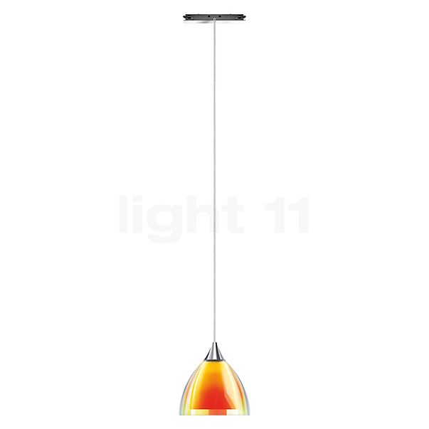 Bruck Silva, lámpara de suspensión para All-in Riel - ø11 cm cromo brillo, vidrio amarillo/naranja