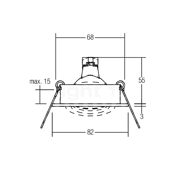 Brumberg 0063 - Recessed Spotlights round - low voltage aluminium matt , discontinued product sketch