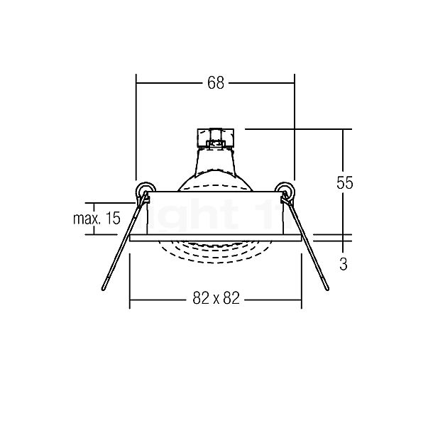 Brumberg 0065 - Recessed Spotlights angular - low voltage aluminium matt , discontinued product sketch