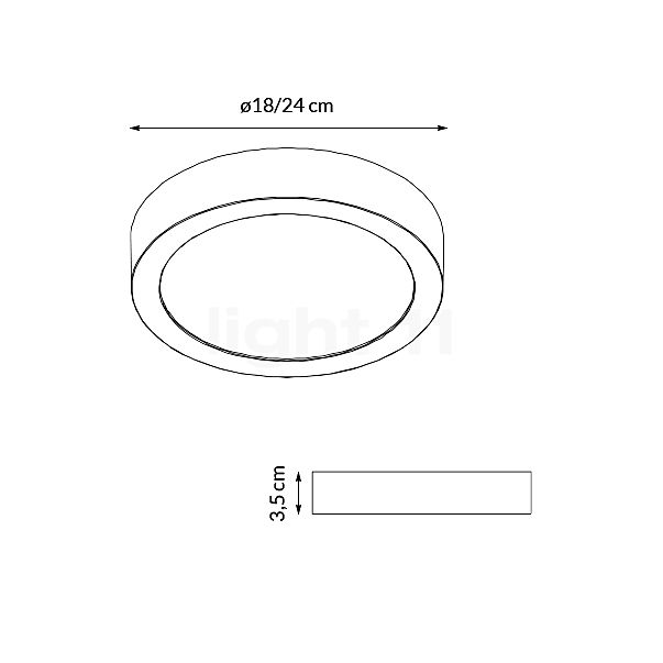 Brumberg 122 - Ceiling Light LED round white - ø24 cm , discontinued product sketch