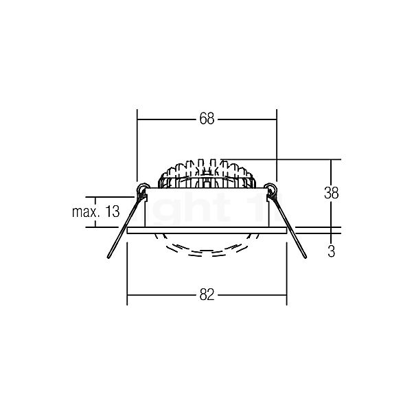 Brumberg 39261 - Einbaustrahler LED dimmbar chrom , Auslaufartikel Skizze