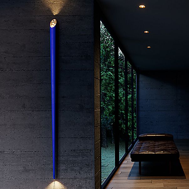 Catellani & Smith Cono W, lámpara de pared LED azul/dorado