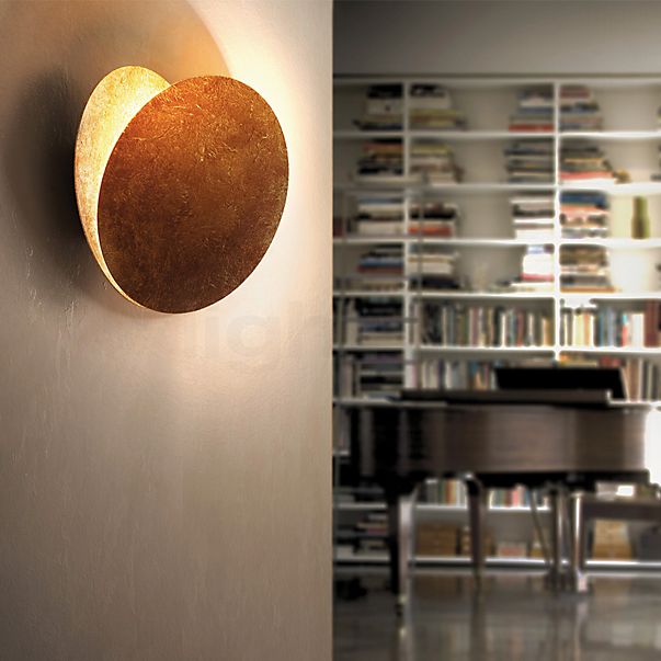  Lederam W, lámpara de pared LED negro/dorado - ø17 cm , Venta de almacén, nuevo, embalaje original