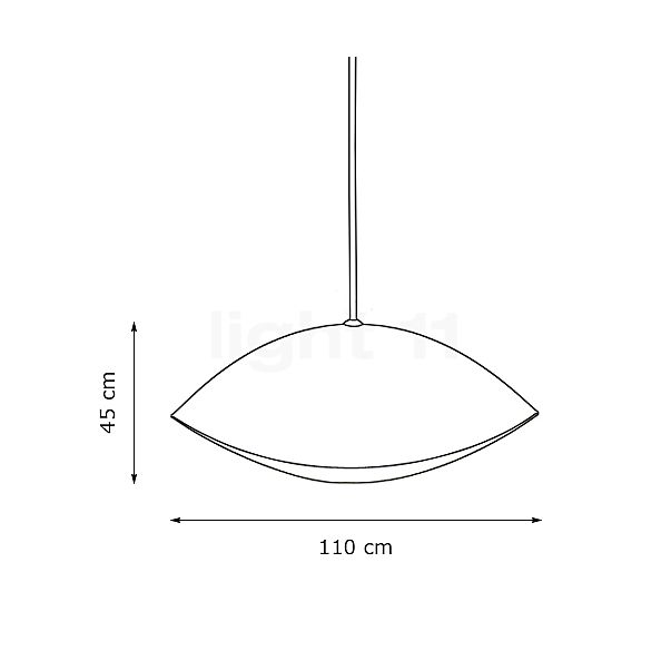 Catellani & Smith Malagola 110, lámpara de suspensión dorado - alzado con dimensiones