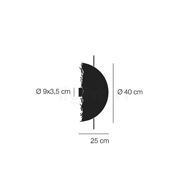 Catellani & Smith PostKrisi Lampada da parete LED ø40 cm - bianco - vista in sezione