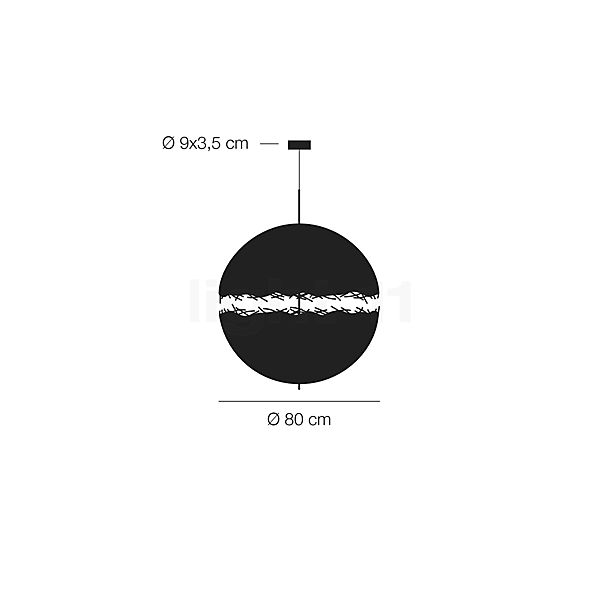 Catellani & Smith PostKrisi Suspension ø80 cm - laiton/blanc - vue en coupe