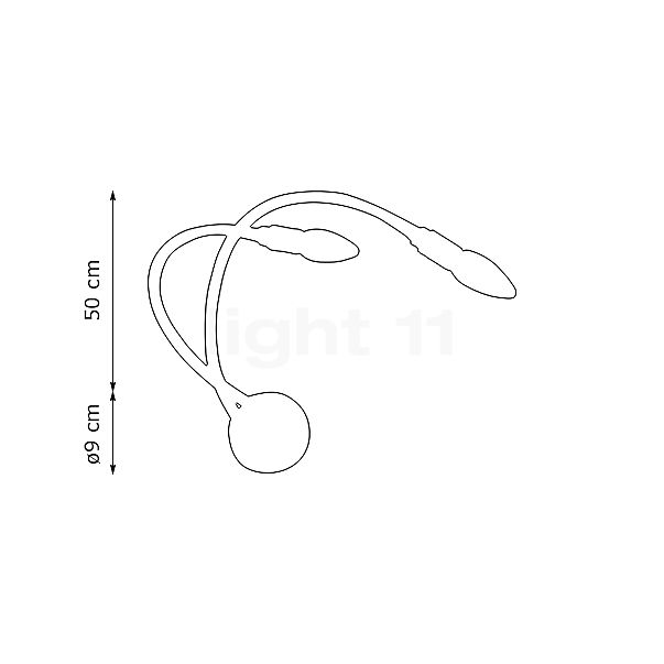 Catellani & Smith Turciù 2 Parete LED brass sketch