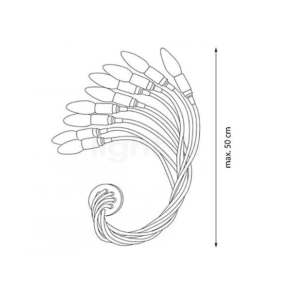 Catellani & Smith Turciù 9 Parete LED brass sketch