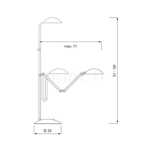 ClassiCon Orbis Desk Lamp black/chrome , discontinued product sketch