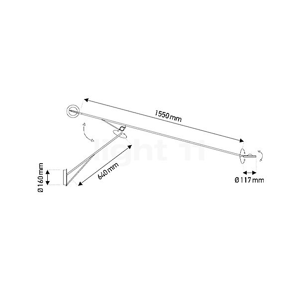 DCW Aaro Applique LED noir - vue en coupe