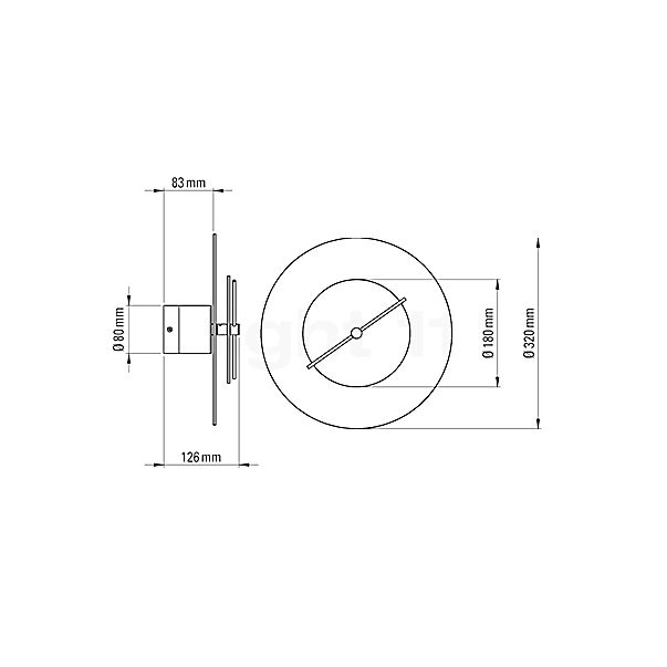 DCW Delumina Wall Light LED ø32 cm sketch