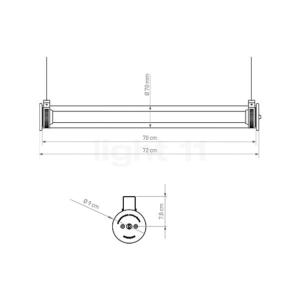 DCW In the Tube 360° Pendant Light LED without mesh - 72 cm sketch