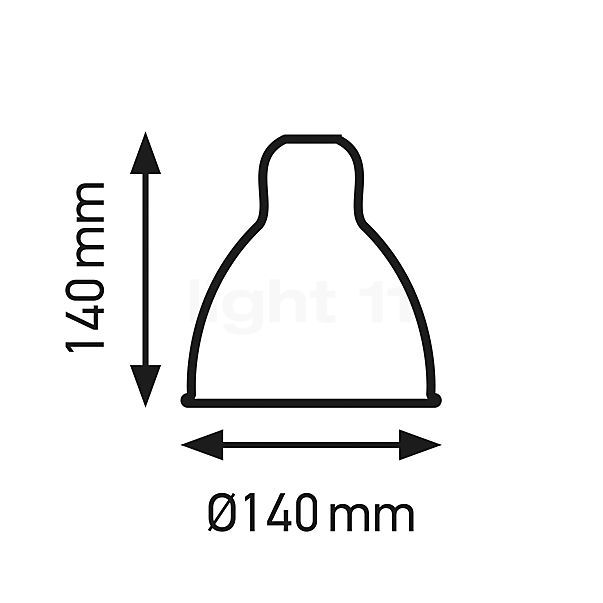 DCW Lampe Gras Lampekap classic rund glas , udgående vare skitse