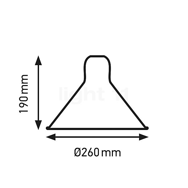 DCW Lampe Gras Lampenkap L conisch zwart/koper schets