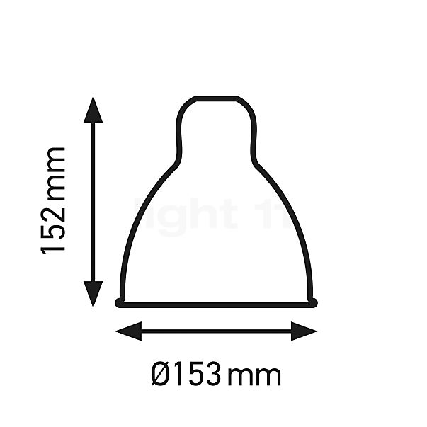 DCW Lampe Gras Lampenkap M zwart/koper schets