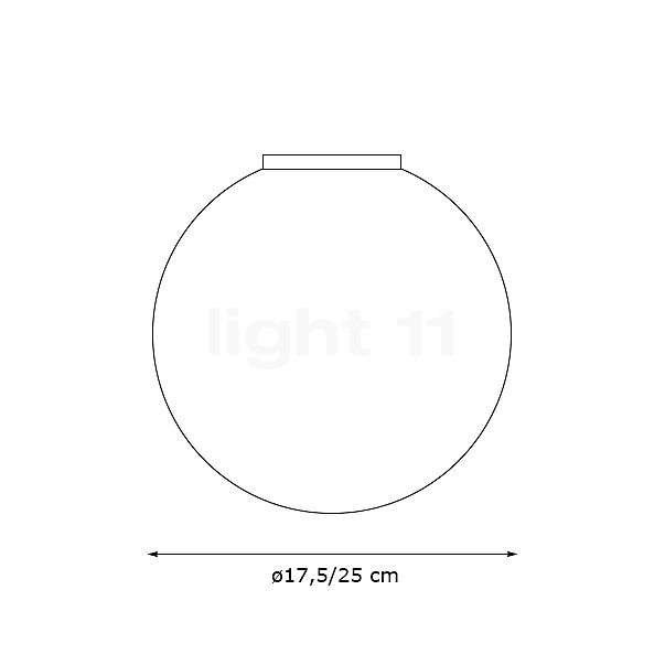 DCW Lampe Gras Lampenkap glas ø17,5 cm schets