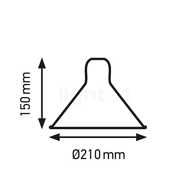 DCW Lampe Gras Lampenschirm classic konisch Kupfer roh Skizze