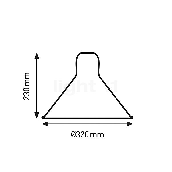 DCW Lampe Gras Lampshade XL conical copper raw/white , Warehouse sale, as new, original packaging sketch