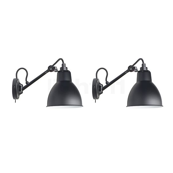 DCW Lampe Gras No 104, set de 2 negro/negro - con botón