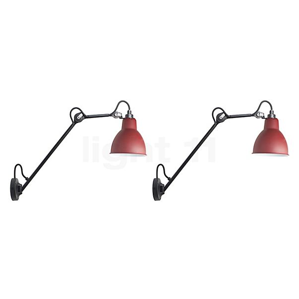 DCW Lampe Gras No 122 sæt med 2 sort/rød - uden switch