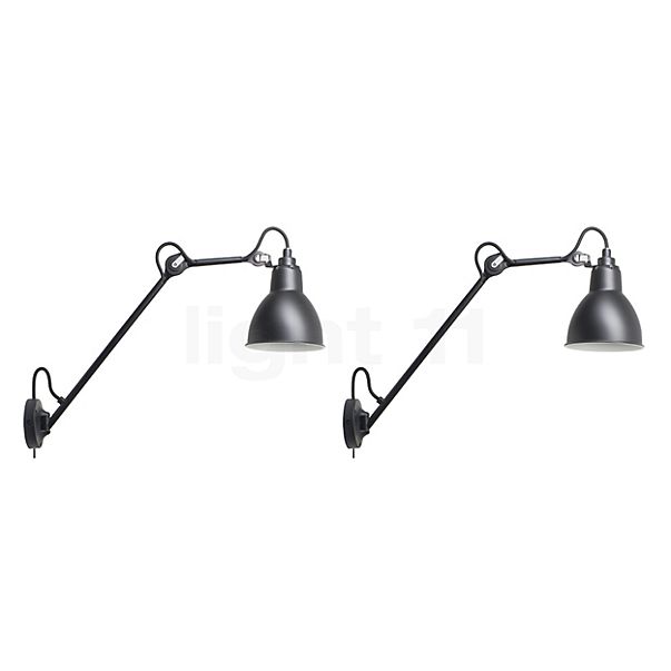 DCW Lampe Gras No 122 set of 2 black/black - with switch