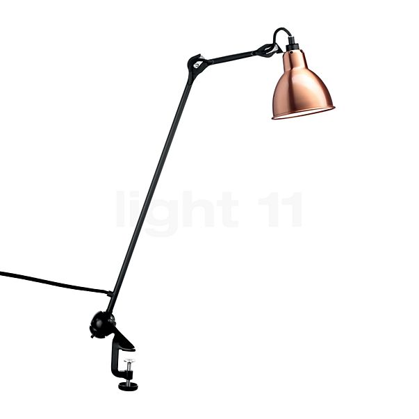 DCW Lampe Gras No 201, lámpara con pinza negra redonda