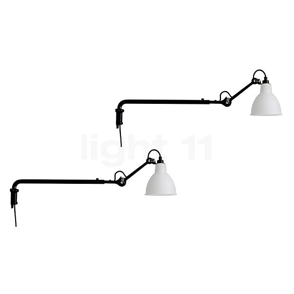 DCW Lampe Gras No 203, set de 2 negro/policarbonato - sin botón